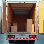 Camion de livraison spacieux avec chargement organisé