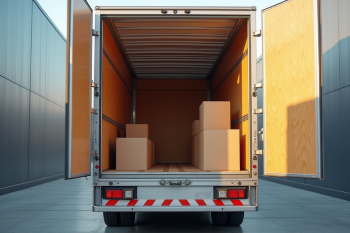 camion-livraison-espacieux Camion de livraison spacieux avec chargement organisé