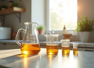 Verre mesure de cuisine de 250 ml avec petits béchers lumineux