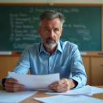 Professeurs : détectent-ils ChatGPT ? Comment reconnaître l’IA en classe Professeur en classe examinant des essais d'élèves