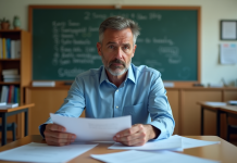 Professeurs : détectent-ils ChatGPT ? Comment reconnaître l’IA en classe Professeur en classe examinant des essais d'élèves