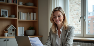 Logement le plus rentable : astuces et conseils pour optimiser vos revenus locatifs Femme d'âge moyen examinant documents immobiliers dans un appartement