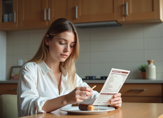 Analyse nutritionnelle : les calories du Magnum amande passées au crible Jeune femme examine un ice cream Magnum almond à la maison