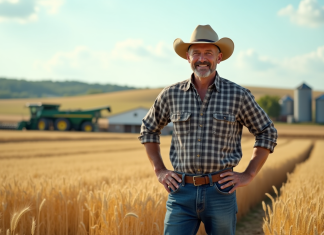 Pays agriculteurs les plus riches : classement mondial actualisé 2025 Fermeur dans un champ de blé avec machines modernes