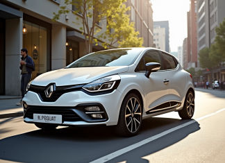 Renault Clio 3 Phase 2 en ville en plein jour